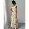Vestido Feminino Plissado com Mangas Leves e Estampa de Rosas, Roupa Casual para Férias, Vestuário Elegante de Primavera e Verão para Mulheres