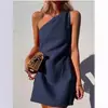 2026 Nuevo Comercio Exterior Transfronterizo WISH Moda Femenina Ajuste Delgado Elegante Vestido Bardot de Verano de Gama Alta para Mujer, Estilo Europeo y Americano