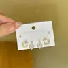 Pendientes de plata 925 con forma de aguja y circonitas, elegantes, ligeros y de lujo, con perlas y plantas de amor.
