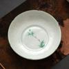 Pote Kwai Mouth de Bambu Verde Pintado à Mão Suporte para Bolhas Secas Mesa Porcelana Branca Dehua Bule de Chá Kung Fu Almofada Estilo Chinês Dispensário Bandeja de Frutas