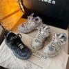 Zapatos para Niños Color Retro Pulido Suela Gruesa Suela de Neumático Tenis 2024 Otoño Nuevos Zapatos para Niñas Niños Medianos y Grandes Zapatos de Papá