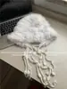 Nuevo Estilo 2025 Sombrero de Felpa con Borla de Piel de Conejo Real para Protección de Orejas para Mujer en Otoño e Invierno, Sombrero de Punto Cálido para Cara Pequeña, Sombrero Lei Feng para Esquiar