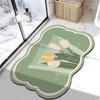 Alfombra de barro de diatomeas con dibujos de flores lindas transfronterizas para baño, cocina, alfombra de suelo antideslizante, absorbente y de secado rápido