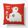 Funda de almohada de lino con animal de dibujos animados lindo elefante suministro de fabricantes de plataforma transfronteriza funda de cojín para coche sofá
