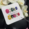 [Cai Xing Mengtian] Estilo Ins Infantil Lindo Dibujos Animados Graffiti Estrella Dulce Fresco Sexy Estilo Uñas Cortas Puras Hechas a Mano