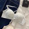 Ropa interior japonesa sin marcas para mujer, sujetador de una pieza con escote fruncido y grande, anticaída, de una pieza, para niñas