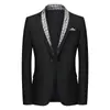 Traje de Moda de Comercio Exterior 2026, Blazer Casual para Hombre Talla Europea, Traje Falso de Dos Piezas con Retazos, Traje Formal para Hombre