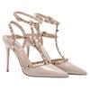 Rebite Nude Salto Alto Feminino Salto Agulha 2023 Primavera e Verão Novo Pontiagudo Moda Cyber Celebridade Sexy Costas Vazias Sandálias Femininas