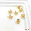 Retención de Color Fuerte Chapado en Oro Cuentas Espaciadoras de Flor de Doble Cara Accesorios para Joyería Hecha a Mano DIY Espaciadores para Pulseras de Cristal Base de Flor