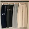 Pantalones de Pierna Estrecha y Ancha Otoño/Invierno 2025 Pantalones Largos de Seda y Lana Color Sólido Pierna Recta Deportivos Suaves Elásticos Pantalones de Chándal para Mujer