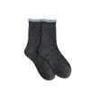 Meias de Lã de Bolinhas Outono e Inverno para Mulheres, Meias Grossas de Cano Médio, Meias Longas de Renda Cinza Quente Retrô, Meias Largas