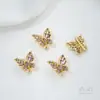 Pulsera DIY de Perlas con Abalorios Espaciadores de Zirconio de Colores Rellenos de Oro de 14 Quilates que Conservan el Color, Mariposa Abeja, Agujero Doble, Fila Doble, Agujero Triple, Fila Triple