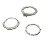 Diseño de Nicho Anillo Texturizado Estilo Frío Normcore de Plata de Ley S925 Tres Tipos de Anillo Apilable Anillo de Dedo para Mujer