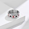 Anillo de acero de titanio para póquer transfronterizo europeo y americano, personalidad para hombre, hip hop, anillo giratorio para descompresión, joyería de acero inoxidable