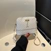 2023 Estilo coreano Bolsa xadrez na moda contraste cor pedra padrão bolsa feminina texturizada ombro pequena bolsa estilo Chanel