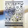 Adesivos de nail art com tema de menina de desenho animado, acabamento em renda, formato de coração e laço, design 5D em relevo de estrela de cinco pontas, atacado para scrapbooking