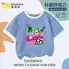 Camiseta de Algodón para Niños Minecraft Bloques de Color Estilo Nuevo 2026 Mangas Cortas Raglán Conjunto de Verano Unisex Top Versátil