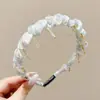 Diadema floral de malla para mujer, accesorio de pelo de lujo de alta gama, diseño de corona alta con dientes, cómoda para lavarse la cara, diadema que no aprieta, accesorio para el pelo