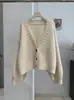 KEKEZOON Suéter de Punto de Color Sólido con Cuello en V Estilo Perezoso Holgado de Manga Larga Cárdigan para Otoño e Invierno Prenda Exterior Superior 9304