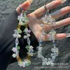 Nuevo Colgante de Cristal Hecho a Mano con Cuentas, Encanto de Bolso de Lujo Ligero, Llavero para Funda de Teléfono, Correa Creativa para Teléfono