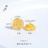 Arena dorada esmerilada Loto rico a ser No. 1 sello de lingote de plata bolsa de cierre pendiente de oreja con orificio de paso para la lluvia