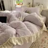 Conjunto de Quatro Peças em Pelúcia de Leite Esculpido Tridimensional Estilo Coreano Coração de Menina Grau Mãe e Bebê A Conjunto Completo Fosco de Pelúcia de Leite Tamanho Grande de Quatro Peças