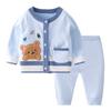 Conjunto de Cardigan de Tricô de Algodão com Gola Redonda de Ursinho para Bebês Outono e Inverno Conjunto de Tricô Cartoon para Bebês Primavera