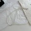 Collar Perezoso de Perlas de Vidrio Plateado Estilo Francés, Diseño de Lujo Ligero de Nicho, Temperamento de Moda de Gama Alta, Cadena de Clavícula de Moda