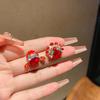 Pendientes de maquillaje facial de la Ópera de Pekín, estilo chino retro, rojo festivo, exquisitos y sencillos, a la moda, que combinan con todo, joyería para las orejas