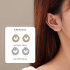 Brincos Pequenos de Bolo Banhados a Ouro 18K em Prata de Lei S925 Brincos Circulares Pequenos Completamente Cravejados de Diamante para Mulheres Simples e Modernos