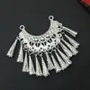 Accesorios Colgantes de Luna de Guizhou Estilo Étnico Borla Chapado en Plata Flor Miao Imán para Refrigerador Accesorios Decoraciones para Ropa Étnica