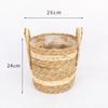 Nórdico palha floreira vaso cesta de flores rattan portátil criativo tecido verde rabanete arranjo de flores verde planta pastoral flor vaso decoração casa