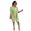 AL205 Estação Independente Amazon Conjunto Feminino Europeu e Americano Blazer Shorts Peça Dupla Primavera e Verão Conjunto Casual