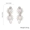 Pendientes de Borla con Flor de Pedrería Estilo Europeo y Americano, Pendientes de Botón de Lujo Ligero de Gama Alta, Pendientes de Moda y Elegantes con un Diseño Único