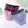 Ropa Interior Transparente Hueca de Tiro Bajo para Mujer con Encaje Caliente Sexy Levanta Glúteos Cómodo Transpirable Bragas para Mujer Tentadoras Ultradelgadas