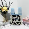 Bolsa Saco, Bolsa de Mão para Escritório, Bolsa de Lanche Fofa em Formato de Saco, Bolsa de Tricô Portátil para Sair, Bolsa de Palha de Novo Estilo
