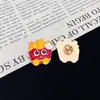 Broche de Aleación Esmaltada de Dibujos Animados Lindos Europeos y Americanos Comida Hamburguesa Papas Fritas Pata de Pollo Pizza Insignia Creativa Versátil Accesorio