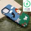 Funda de Teléfono de Dibujos Animados Estilo Vaquero con Bloques de Color de Comercio Exterior para Apple 16 Pro, Adecuada para el Nuevo Modelo 17E, Funda con Película Magnética Dos en Uno