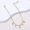 Pulseira de Latão com Flor de Folha, Zircônia Cúbica e Pérola, Estilo Europeu e Americano Transfronteiriço, Estilo Elegante e Moderno para o Dia a Dia