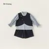 M Modelo de Bem-Estar Traje Infantil Não Reutilizável Outono e Inverno Conjunto de Saia para Meninas Liquidação Qualidade Conjunto de Duas Peças