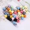 Cuentas de madera DIY cuentas coloridas agujero grande 20mm cuentas octogonales hilo para tejer tapices decoración cuentas sueltas