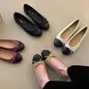 Sapatilhas rasas estilo francês com detalhe de laço, nova coleção outono 2026 feminina, sapatos Mary Jane sem cadarço de bico fino