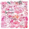 50 Pegatinas de Graffiti de Chica Vaquera Rosa de Dibujos Animados Disco para Decorar Guitarra Cuaderno Manualidades Creativas Pegatinas