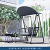 Columpio Mecedora Eléctrica para Patio de Villa al Aire Libre Columpio Doble Colgante de Ratán a Prueba de Lluvia al Aire Libre con Techo Parasol