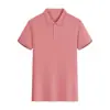 Camisa polo de seda helada de 200 g, manga corta, de punto de verano con estampado de algodón, camisa publicitaria, ropa de trabajo con logotipo personalizado