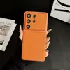 Funda de Teléfono de Cuero Liso para Samsung S26Ultra con Pequeño Patrón en V, Anticaídas, Diseño Simple, Funda Protectora Transfronteriza S25, Funda de Comercio Exterior