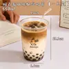 Copos de água, copos de café da manhã e copos de vidro de alta qualidade e esteticamente agradáveis - designs novos, populares e resistentes ao calor para uso doméstico, perfeitos para leite e café
