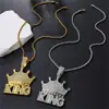 Nova Coroa de Diamantes Completa Pingente de Letra King Colar Acessórios Pingente Hip-hop Rap Dança de Rua Pingente Legal Joias