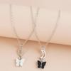 Collar del Día de San Valentín Personalidad Colgante de Mariposa Blanco y Negro Tarjeta de Cinturón Sol Luna Regalos de Felicitación
