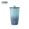 Tyeso Nueva Taishuo Taza de Café Taza Térmica con Popote en Forma de Diamante Taza de Agua para Niñas de Apariencia Elegante Gran Capacidad Taza para Coche